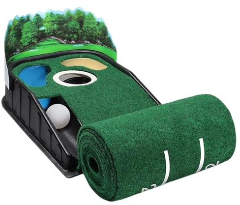 Tapis de putting de golf, vert de putting intérieur et extérieur | Green de golf intérieur Tech,Base en bois massif de velours, utilisation intérieure et extérieure, accessoires de golf luxueux pour h