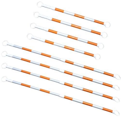 OrangeStar 8 Pack Retractable Traffic Cone Bars, 4Ft to 8.8Ft Expandable Cone Bars for Road Construction, Parking Lots(Cone Not Included)