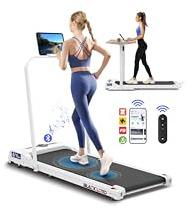 BLACK LORD Löpband med handtag 2,2 hk – Löpband med hastighetskontroll 1–12 km/h för hem, kontor och gym, elektrisk hemmatränare för promenader, jogging (vit)