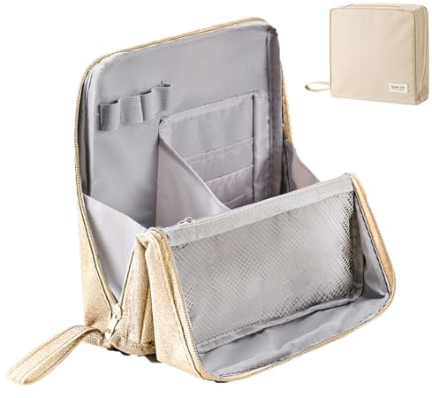 Organisateur de Grand Sac de Maquillage - Trousse de maquilage Debout, Trousse de maquilage de Voyage | Organisateur de Maquillage étanche de Grande capacité avec séparateur, Rangement de beauté por