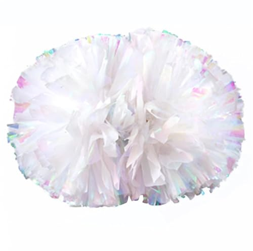 2-delad Cheerleader i plast, pompom, flicka, Cheerleading, pompon, handtag (vit)