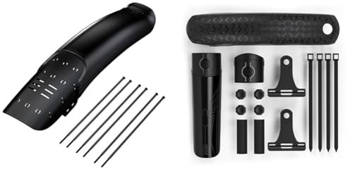 Wlinfetity Juego de guardabarros delantero y trasero para bicicleta, plástico PP y nailon, para bicicleta de montaña de 26/27.5/29 pulgadas con ancho de neumático de 50-70 mm, color negro