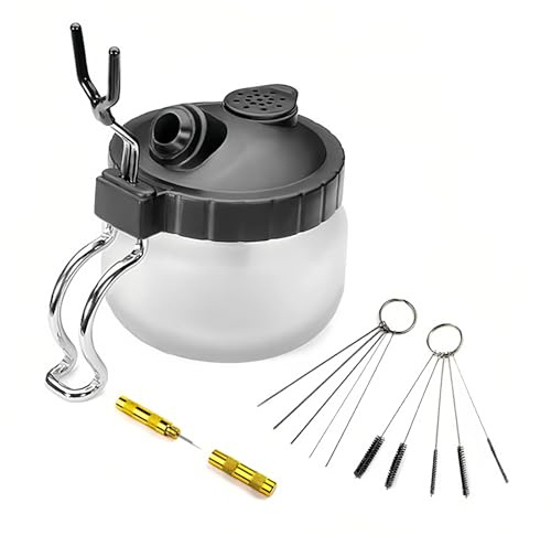 Set di Pulizia Dell'Aerografo Accessori,Kit Pulizia Aerografo con 1 Pulitore per Aerografo,1 Strumento Ugello D'oro,5 Spazzole in Nylon,5 Strumenti per Aghi in Acciaio Inossidabile