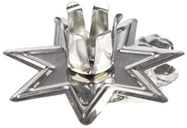 hdg Baumkerzenhalter Stern mit Tannenzapfen 8 Clips Silber oder Gold für Baumkerzen, Farbe_Baumkerzenhalter:Silber