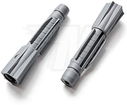 20x Universal Dowels for Solid Building Material Hollow Building Material in Red/Grey Without Collar, Grey