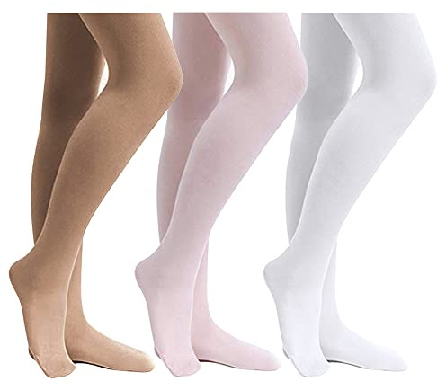 Stelle Girls' Ultra Soft Pro Dance Tight/Ballet Footed Tight(Toddler/Little Kid/Big Kid),BP+WT+TN,S