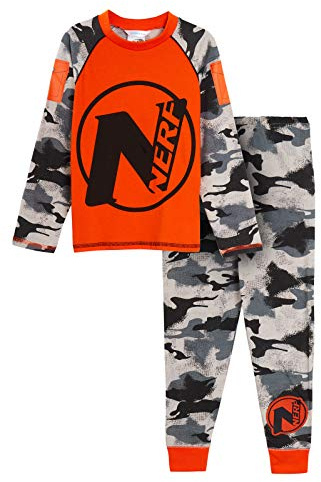 Nerf - Pigiama ufficiale per bambini, lunghezza intera, fantasia mimetica Nerf. 11-12 Anni