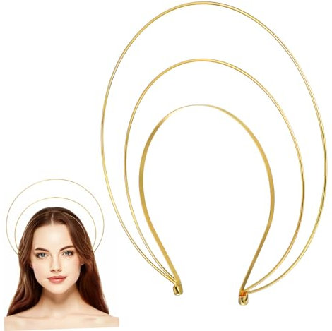 FRCOLOR Halo krona halo huvudbonad halloween kostym huvudbonad brud huvudbonad tiara boho bröllopstillbehör