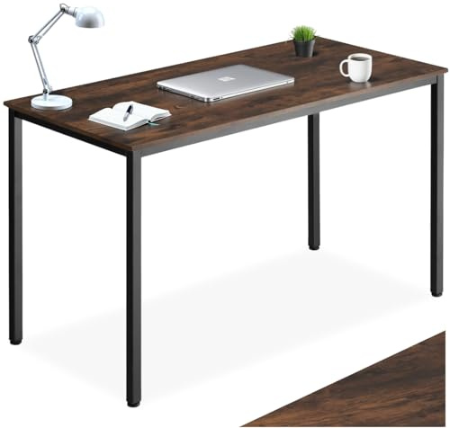 tectake® Bureau Polyvalent 120 x 60 x 75,5 cm, Table Bureau Style Industriel Bureaux Ordinateur Meuble pc Table à Manger Tables de Cuisine Meuble Ordinateur Desk Teletravail, Bois foncé