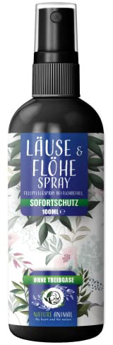 Nature Animal® Spray anti-bruit et anti-fuite pour chiens et chats, protection anti-puces pour votre animal de compagnie avec effet immédiat en cas de pou, de puces et de parasites