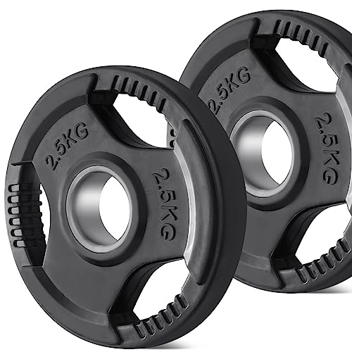 KK Weight Plates Cast Iron Barbell Weight Set - 2 Inches Hole Weight Plate Set For Women & Men - Non- Slip, Durable & Long-Lasting Olympic Weight Plates - Gym Equipment For Home & Gym (2 X 2.5 KG)