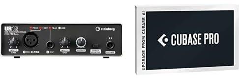 Steinberg UR12 USB mobiles Audio Interface + Cubase Pro 13 Upgrade von Cubase AI 12/13 (Performance optimiert, MIDI Remote Integration, 24-Bit/192kHz Audioauflösung, latenzfreies Hardware-Monitoring)