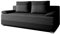 E-MEUBLES Schlafsofa Atlanta Polstersofa Schlafcouch Sofa Sofagarnitur Couch Schlafsofa für Wohnzimmer mit Bettfunktion, Schlaffunktion und Bettkasten: 200x90x96 cm Schwarz Lawa 06 + Soft 11