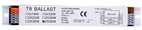 BYUTFA T8 2x1 8/30/58W balastro electrónico Compacto Tubo de Inicio instantáneo Luces de Escritorio balastos Fluorescentes para Suministros de Oficina en el hogar