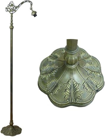 BOTOWI Tiffany Stehlampe Basis Ersatz nur Torchiere - gewölbten Stil Lampenfuß, 65 Zoll hoch Schwanenhals verstellbaren Winkel Stehlampe Leselicht Basis für 12 Zoll Buntglas Lampenschirm