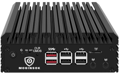 MOGINSOK 2.5GbE Firewall Appliance Mini PC, 12th Gen Intel N100(3.4GHz) 4xIntel I226V Nics Fanless Mini Computer Router Barebone No Ram(DDR5) No SSD(PCIE 3.0) Support PFsense OPNsense AES-NI