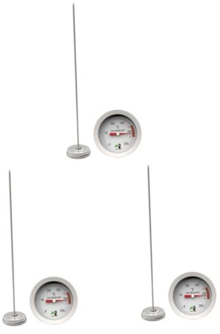 OKUMEYR 3piezas Termómetro De Aceite De Acero Inoxidable Sonda Clip Multi-hoyo Para Jams y Dulces Herramienta De Medición Precisa De Temperaturas Cocina
