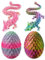 Guador Impreso en 3D con dragón,2 Piezas Misterioso en Huevo de dragón,Figuras Sorpresa Huevos de Pascua decoración del hogar