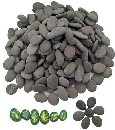 Lot de 200 pierres miniatures peintes à la main, galets lisses pour travaux manuels, décoration d'intérieur, activités de peinture, petites roches naturelles de rivière de 1 à 2,5 cm, adaptées pour