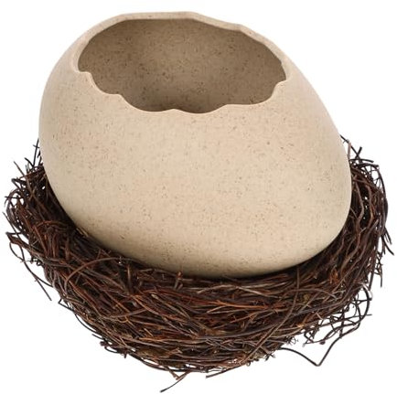 ABOOFAN Ciotola a Forma Di Guscio D'uovo in Ceramica, Vassoio Per Snack e Frutta Con Design Nido D'uccello, Piatto Decorativo Per Dessert e Bevande Fredde, Per Barbecue e Ristoranti