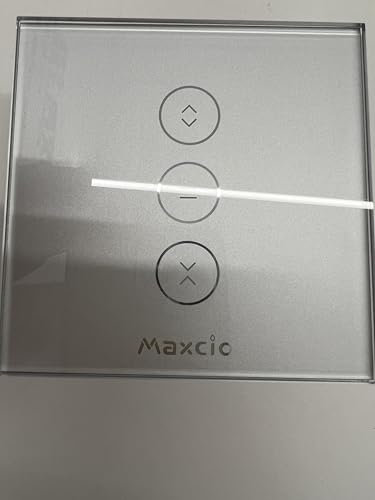 Interruptor Persiana Wifi Maxcio Compatible Con Alexa y Google Home, Plata Interruptor Inteligente Persiana con Temporizador y Control por Voz,Requiere Cable Neutro, Plata
