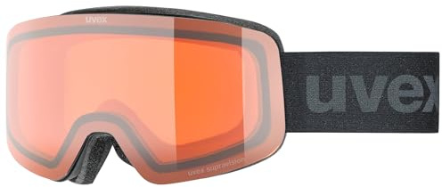 uvex pwdr LG - Gafas de esquí para niños - filtro categoría 2 - tintadas para realzar el contraste - black m. dl/lasergold-clear - one size