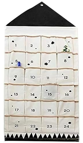 Tyg adventskalender, fyllbar adventskalender, med 24 fickor