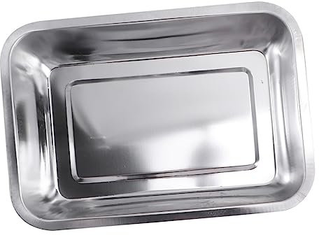 HOLIDYOYO Plaque Rectangulaire Acier Inoxydable Pour Barbecue Assiette De Cuisine Multifonctionnelle Plateau Alimentaire Pratique