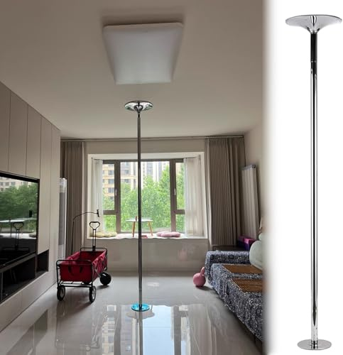 Minglez Barre de Pole Dance Barre de Danse Portable avec Rallonge, Barre de Fitness Réglable de 2.1-3.0 mavec Base, Barre de Danse Statique Professionnelle((2.3-2.75m/7.5-9ft) Pole Set)