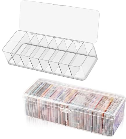 Scatola Porta Carte 2 Pezzi, Scatola per Schede in A8, Scato la Porta Tessere Ad Alta Capacità, Trasparente per Biglietti da Visita per Ufficio e Casa 24,8 x 10 x 7,5 cm