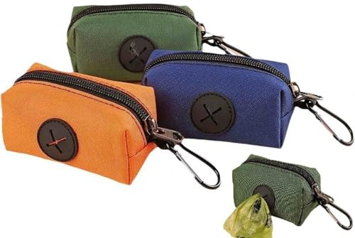 Soporte para bolsas de excremento de perro, dispensador de bolsas para excrementos con clip, bolsa de basura para mascotas con cremallera, manos libres y bolsas para caminar y senderismo (#1)