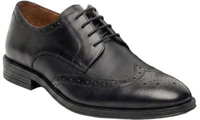 Scarpe Stringate da Uomo in Vera Pelle Modello Brogue Wingtip, Scarpe da Derby, Scarpe da Cerimonia Taglia 42