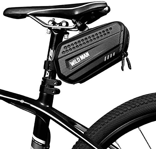 Bike Saddle Bag, XPhonew Waterproof Bicycle Under Seat Pack Pannier Storage Bag for Mountain Road MTB Bike, Bicycle Repair Tools Pocket Cycling Pouch, 3D Hard Shell, Dual Opening Compartment Design