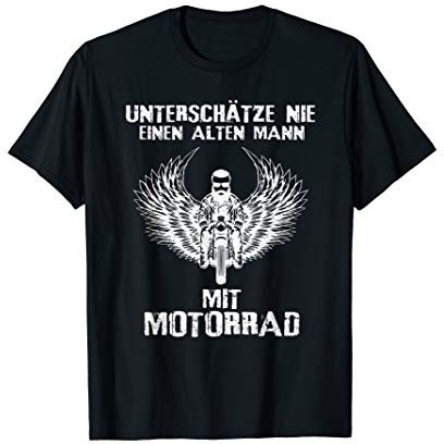 Herren Unterschätze nie einen Alten Mann mit Motorrad Cooles Biker T-Shirt