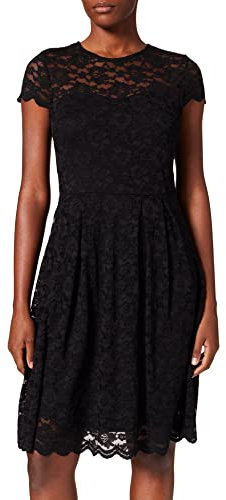 Vila Damen Vikalila Capsleeve Lace Dress - Noos Kleid, Schwarz, S EU