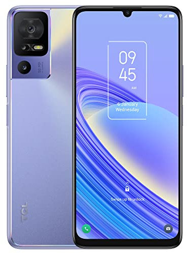 TCL 40SE Smartphone 256 GB, 6 GB RAM, Display 6.75 HD+ 90 Hz, 5000mAh (typ), Dual Sim, Tripla Fotocamera da 50 Mpx, Android 13, Telefono cellulare NFC, Viola
