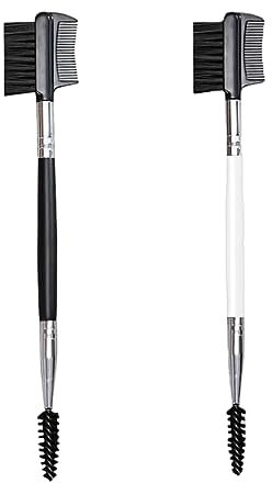 Augenbrauenbürste, 2 Stück Doppelendige Wimpernkamm, 2 in 1 Wimpernbürste, Augenbrauenpinsel, Wimperntrenner, zum Modifizieren von Augenbrauen und Wimpern