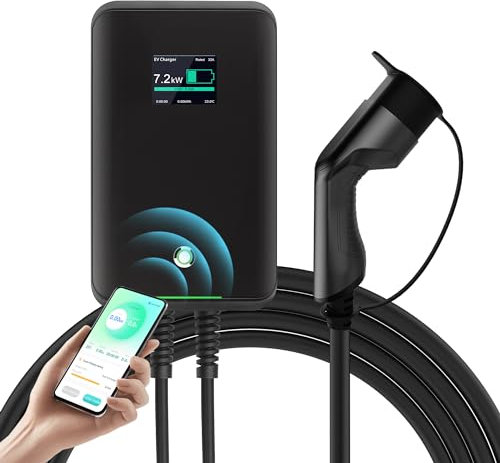 astoneves 32 A einphasig Ladestation mit APP, 7 kW Wallbox EV mit Ladekabel Typ 2 6,1 m für Elektrofahrzeug