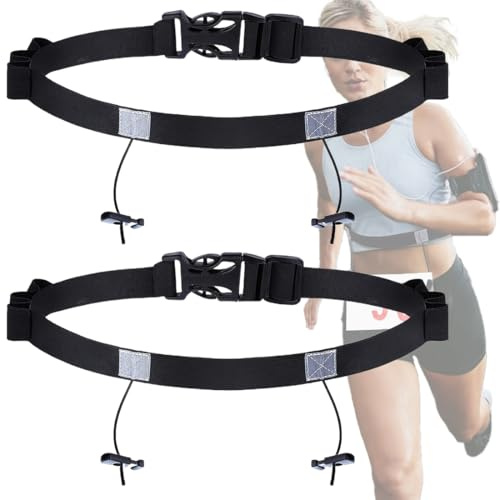 IOURVYA 2pcs Race Cinturón para Número Porta Dorsal para Running Triatlon Maratones Unisex