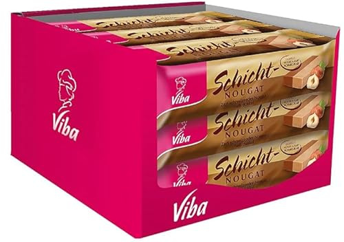 Viba Nougat Stangen/Riegel im Karton (20 x 40g, Schicht-Riegel)
