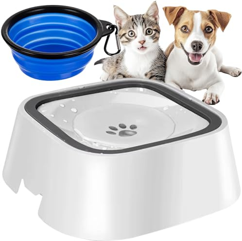 Cuenco de agua para perros, antisalpicaduras, sin babeo, cuenco de comida de viaje, cuenco para perros a prueba de fugas, sin sacudidas, para el hogar y mientras viaja 24342