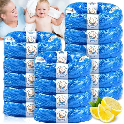 NCKIHRKK Paquete de 15 Recambio Papelera Pañales, Bolsa Pañales 7 Capas Resistente al Desgarro, Antiolor, Recambios Cubos de Pañales Compatible con Todos Contenedores de Pañales