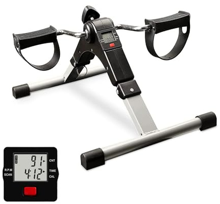 Pedaleador, Bicicleta Estática Plegable, Mini Elíptica Eléctrica, Ejercitador de Pedales, Entrenador Elíptico para Mayores y Adultos con Pantalla, Resistencia Ajustable. Ejercicio en Casa, Oficina