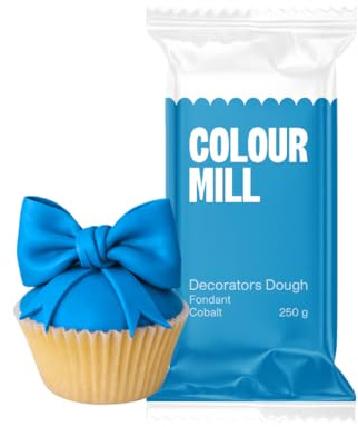 Colour Mill Decorators Dough Edible Cake Covering | Easy-to-Roll, Easy-to-Drape Fondant | Vanilla-Flavored Sugarpaste - 8.8 Ounce Cobalt