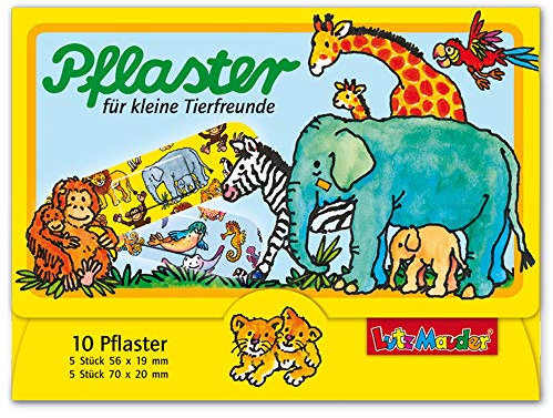 Lutz Mauder 10 Kinderpflaster * ZOOTIERE 14603 // Pflaster Pflasterbriefchen Zoo Wilde Tiere
