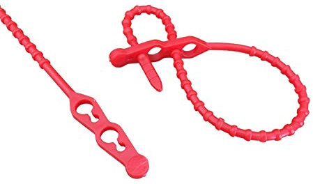 netproshop Kabelbinder Kugelbinder Blitzbinder rot mit Doppelkopf Auswahl Größe und Menge, Menge:100 Stueck, Größe1:500 mm