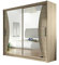 Mirjan24 Schiebetürenschrank London V mit Spiegel, Kleiderschrank, Schwebetürenschrank, Modernes Schlafzimmerschrank 180x215x58cm, Garderobe, Schlafzimmer (Sonoma Eiche)