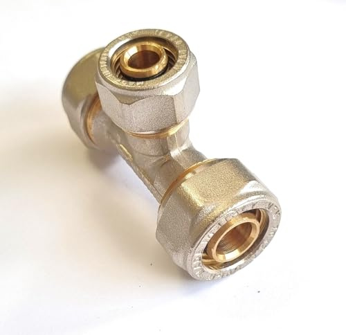 H2O-Flex® 32er Schraubfitting - T-Stück 32 x 3,0mm Klemmringverschraubung für Aluverbundrohr und Mehrschichtverbundrohr DVGW