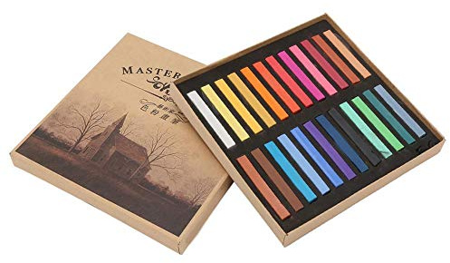 Pasteles de artista cuadrados, 24 36 48 Conjunto de colores surtidos Cuadrados de dibujo de tiza cuadrada en colores pastel suaves para estudios profesionales en colores pastel(24 colores)