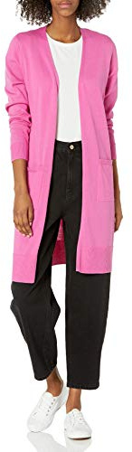 Amazon Essentials Cardigan léger et long pour femme (disponible en grande taille), rose vif, taille L
